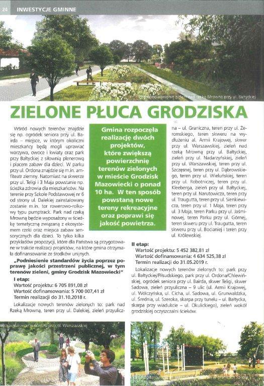 Wycinek artykułu z pisma Bogoria: Zielone płuca Grodziska