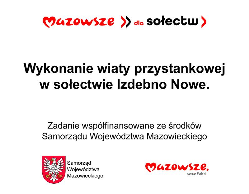 Wykonanie wiaty przystankowej w sołectwie Izdebno Nowe
